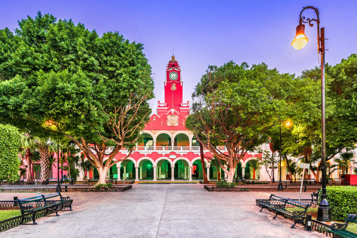 Colonial Building In Merida, Yucatan, Mexico, Latin America